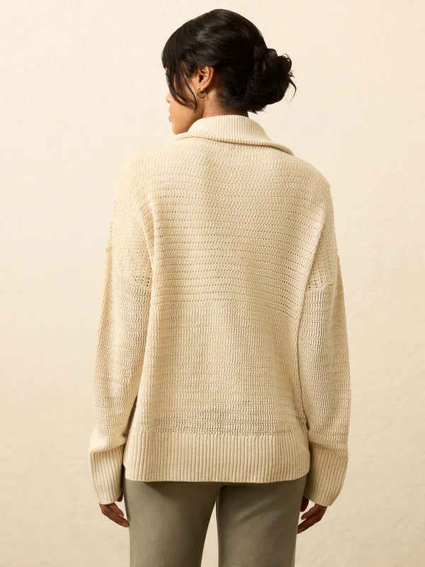VENNER-Linen Quarter Zip - Summer Sand