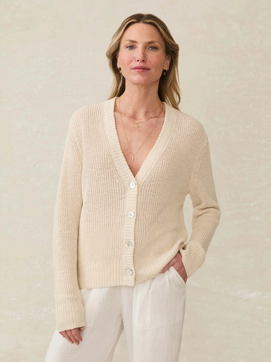 VENNER-Linen Cardigan - Summer Sand